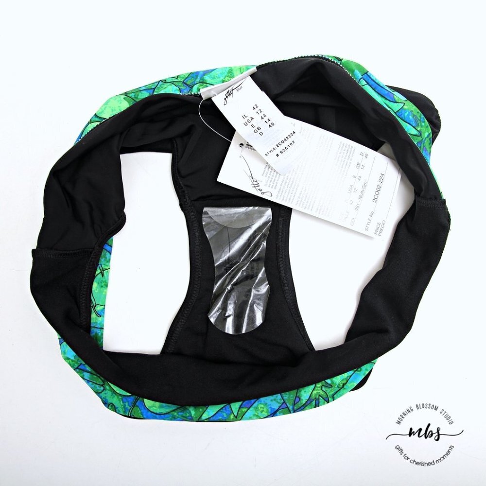 NWT Gottex Green and Blue Floral Tankini Top with Black Brief 12 swimwear - Picture 13 of 14